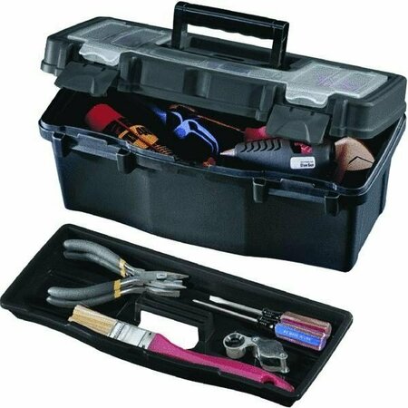 STACK-ON Tool Box, Plastic, Black, 12 in W PTB-12LS